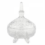 Ваза с крышкой Снежинка, гранение