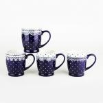 Кружка 320 мл на ножке ZC02-AO3B Кружево на синем (4 диз)