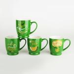 Кружка 320 мл на ножке ZC02-AH31 Кофе на зеленом (4 диз)