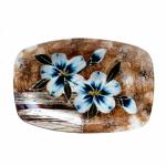 Блюдо стеклянное ЦВЕТЫ 34х24 см