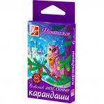 Восковые мелки на масляной основе ФАНТАЗИЯ, 6 цв.,  d=9,5 мм, карт. кор. с европодвесом