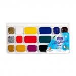 Акварель ПРЕСТИЖ с золотом и серебром NEW, 18 цв., пластик. коробка, без кисти