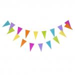 Гирлянда декоративная к празднику "Флажки", 360х12,5х22см. Материал бумага.