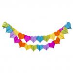 Гирлянда декоративная к празднику "Сердечки", 360х17х18см. Материал бумага.