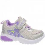 201K-BK-1601 серебро/сирень Кроссовки для девочек (24-30)/14