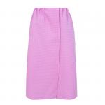 Вафельная накидка на резинке для бани и сауны Премиум женская цвет 071 розовый