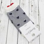 Короткие носки "Heart" синяя полоска