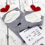 Короткие носки "Heart" синяя полоска