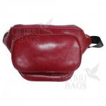 Женская кожаная поясная сумка Corsica. Гранат