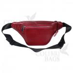 Женская кожаная поясная сумка Corsica. Гранат