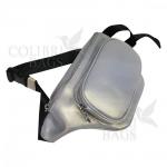 Женская кожаная поясная сумка Corsica. Серый перламутр