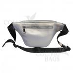 Женская кожаная поясная сумка Corsica. Серый перламутр