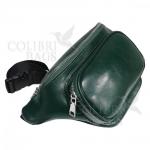 Женская кожаная поясная сумка Corsica. Темно-зеленый