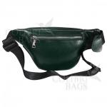 Женская кожаная поясная сумка Corsica. Темно-зеленый