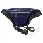 Женская кожаная поясная сумка Corsica. Темно-синий.