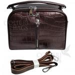 Женская кожаная сумка Bianka Piton. Кофе жемчужный.