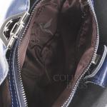 Женская кожаная сумка ARUBA с кисточкой. Темно-синий.