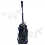 Женская кожаная сумка ARUBA с кисточкой. Темно-синий.