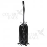 Женская кожаная сумка ARUBA с кисточкой. Черный.
