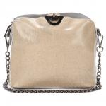 Женская кожаная сумка ARUBA с цепочкой. Бежевый.