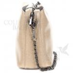 Женская кожаная сумка ARUBA с цепочкой. Бежевый.