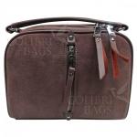 Женская кожаная сумка BIANKA ЗАМША. ПУДРОВЫЙ.