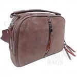 Женская кожаная сумка BIANKA ЗАМША. ПУДРОВЫЙ.