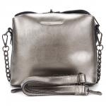Женская кожаная сумка ARUBA с цепочкой. Серебро.