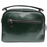 Женская кожаная сумка BIANKA ЗАМША. ТЕМНО-ЗЕЛЕНЫЙ.