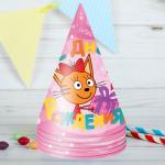 Колпаки Три кота розовый, 6 шт. 6014892