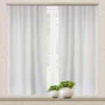 Комплект портьер для кухни Жаккард двусторонний белый 135*180*2 шт.