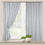 Комплект портьер для кухни клетка Виши серый 150*210 2 шт.