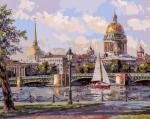 "Адмиралтейская набережная" живопись на холсте 40*50см