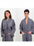 Халат вафельно-махровый унисекс "KARNA AYDER", серый                             (kr-200981-gr)