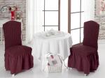 Набор чехлов на стулья 1/2, бордовый                             (kr-1906-CHAR004)