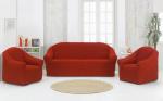 Набор чехлов для дивана и кресел "KARNA" 3+1+1 , без юбки, кирпичный                             (kr-102617)