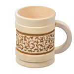 Кружка точёная с выжигом 1 л. "Бочонок", липа, "Банные штучки"/7