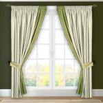 Комплект штор 133, (270*200)х2+подхваты 2шт, крем/фисташка (Шанз-элизе)(возможно дополнительное комплектование занавеской из вуали артикул № 100 белый, шампань)