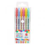 ClipStudio Набор ручек гелевых 6 цветов металлик, 0,7мм, в ПВХ пенале с подвесом