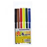 ClipStudio Фломастеры 6 цветов, с цветным вент.колпачком, пластик, в ПВХ пенале