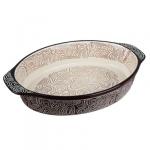 MILLIMI Форма для запекания и сервировки овальная с ручками, керамика, 31х20,5х6см, шоколад