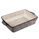 MILLIMI Форма для запекания и сервировки прямоугольная с ручками, керамика, 27,5х17,5х6см, шоколад