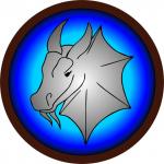 ***Круглый щит детский Дракон из дерева