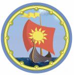 ***Круглый щит детский Ладья из дерева