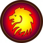 ***Круглый щит детский Голова льва из дерева