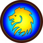 ***Круглый щит детский Голова льва из дерева