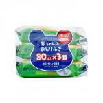 "MISERA" Влажные салфетки для ухода за нежной кожей малышей с экстрактом листьев персика 3х80шт 120х195 мм (Small) 1/20