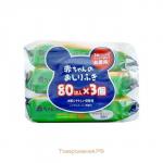 "MISERA" Влажные салфетки для ухода за нежной кожей малышей с экстрактом листьев персика 80шт 140х195 мм  (Large) 1/36