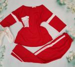 Костюм BigSize с кармашком на груди красный RH106