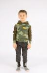 Толстовка детская с капюшоном милитари - Натан - фисташковый